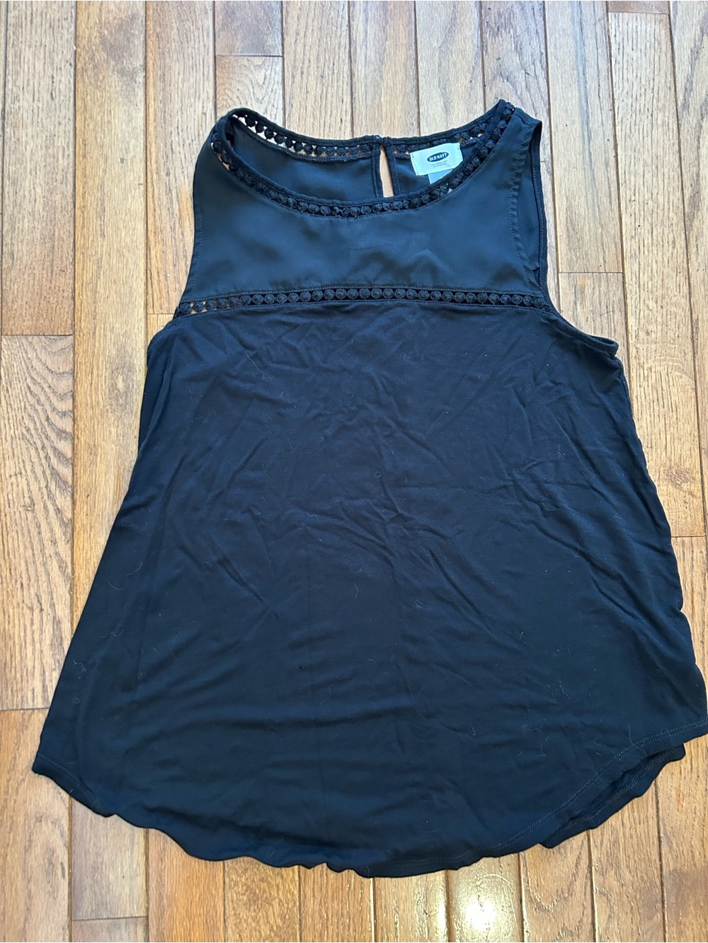 Old Navy Black Lace-Trim Sleeveless Tank